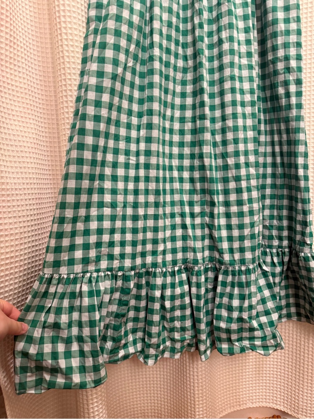 kate spade Green and White Gingham Smocked Dress - XL - Picture 6 of 9